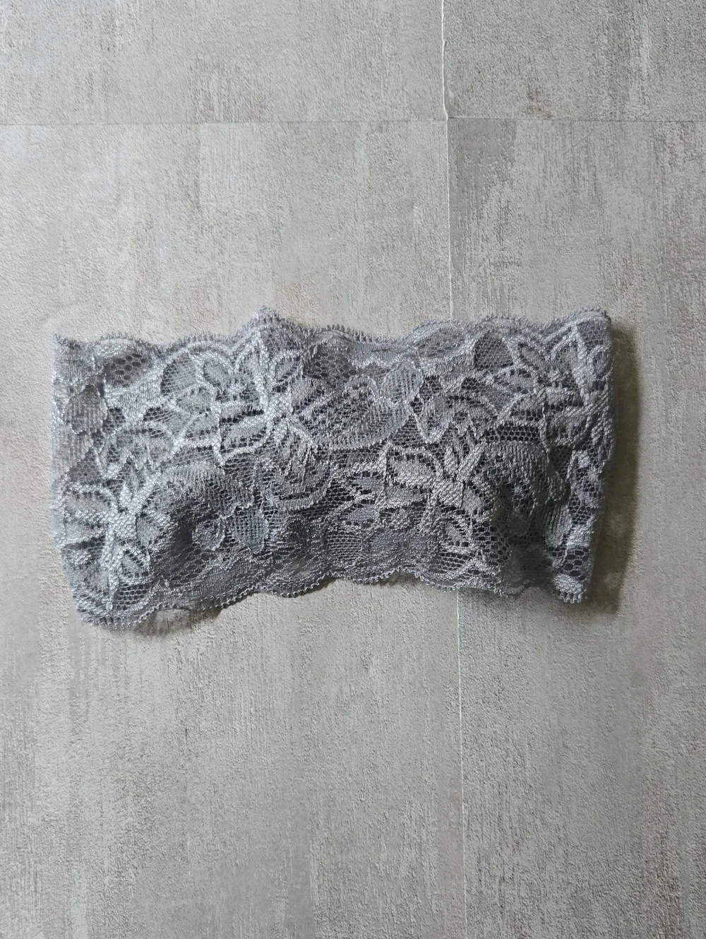 Baby Girl Grey & Navy Blue Lace Stretch Bow Headband Floral Hair Band Accessory